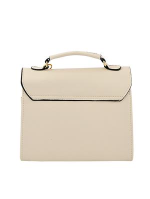 white leatherette (pu) regular handbag - 16668176 - Standard Image - 2