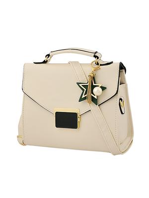white leatherette (pu) regular handbag - 16668176 - Standard Image - 5