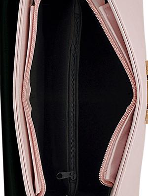 pink leatherette (pu) regular handbag - 16668177 - Standard Image - 3