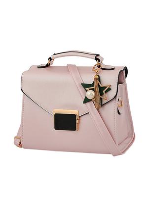 pink leatherette (pu) regular handbag - 16668177 - Standard Image - 5