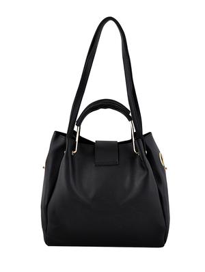 black leatherette (pu) handbag - 16668191 - Standard Image - 4