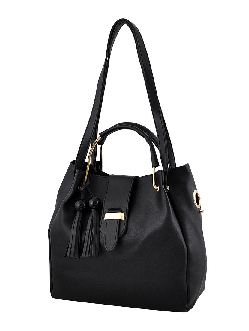 black leatherette (pu) handbag - 16668191 - Zoom Image - 1