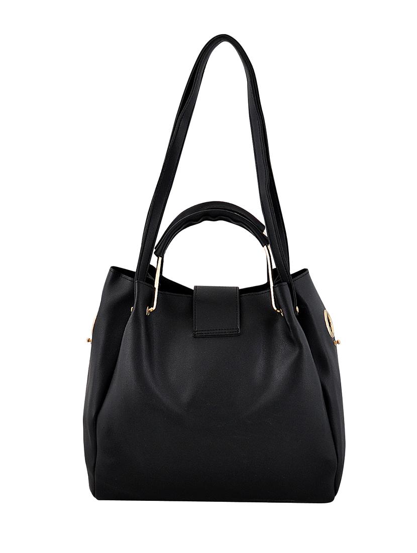 black leatherette (pu) handbag - 16668191 - Zoom Image - 4