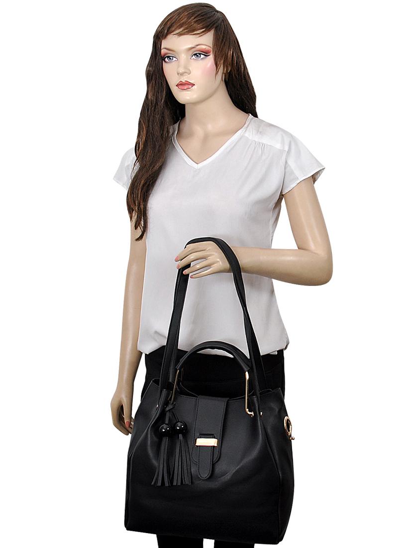 black leatherette (pu) handbag - 16668191 - Zoom Image - 5