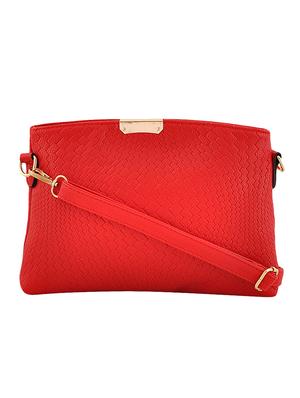 red leatherette (pu) combo handbag - 16668201 - Standard Image - 4