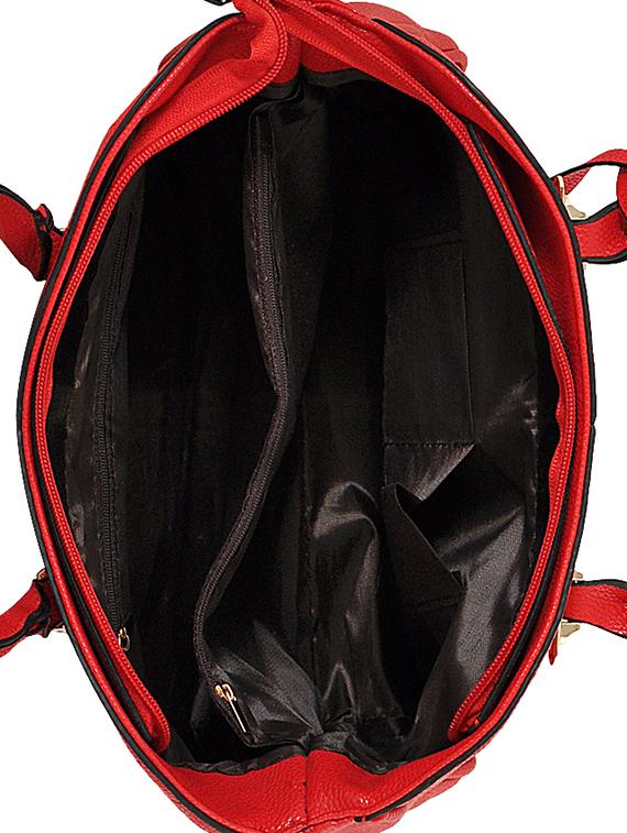 red leatherette (pu) combo handbag - 16668201 - Zoom Image - 3
