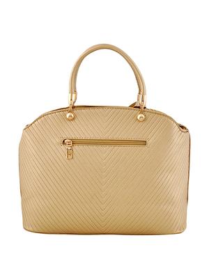 gold leatherette (pu) combo handbag - 16668208 - Standard Image - 2