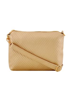 gold leatherette (pu) combo handbag - 16668208 - Standard Image - 4