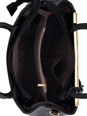 black leatherette (pu) combo handbag - 16668209 - Standard Image - 3