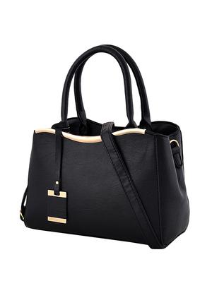black leatherette (pu) combo handbag - 16668209 - Standard Image - 5
