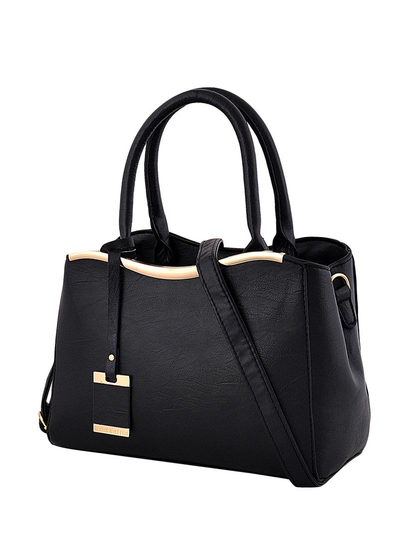 black leatherette (pu) combo handbag - 16668209 - Zoom Image - 5