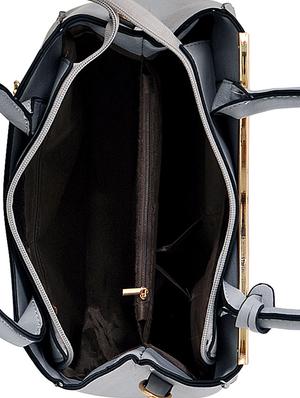 grey leatherette (pu) combo handbag - 16668210 - Standard Image - 3