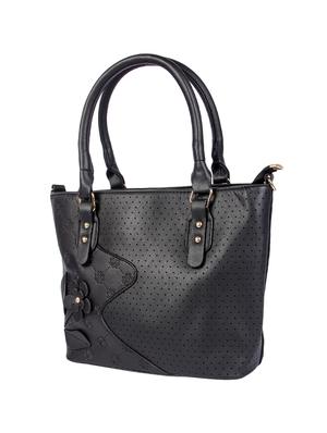 black leatherette (pu) regular handbag - 16668218 - Standard Image - 4