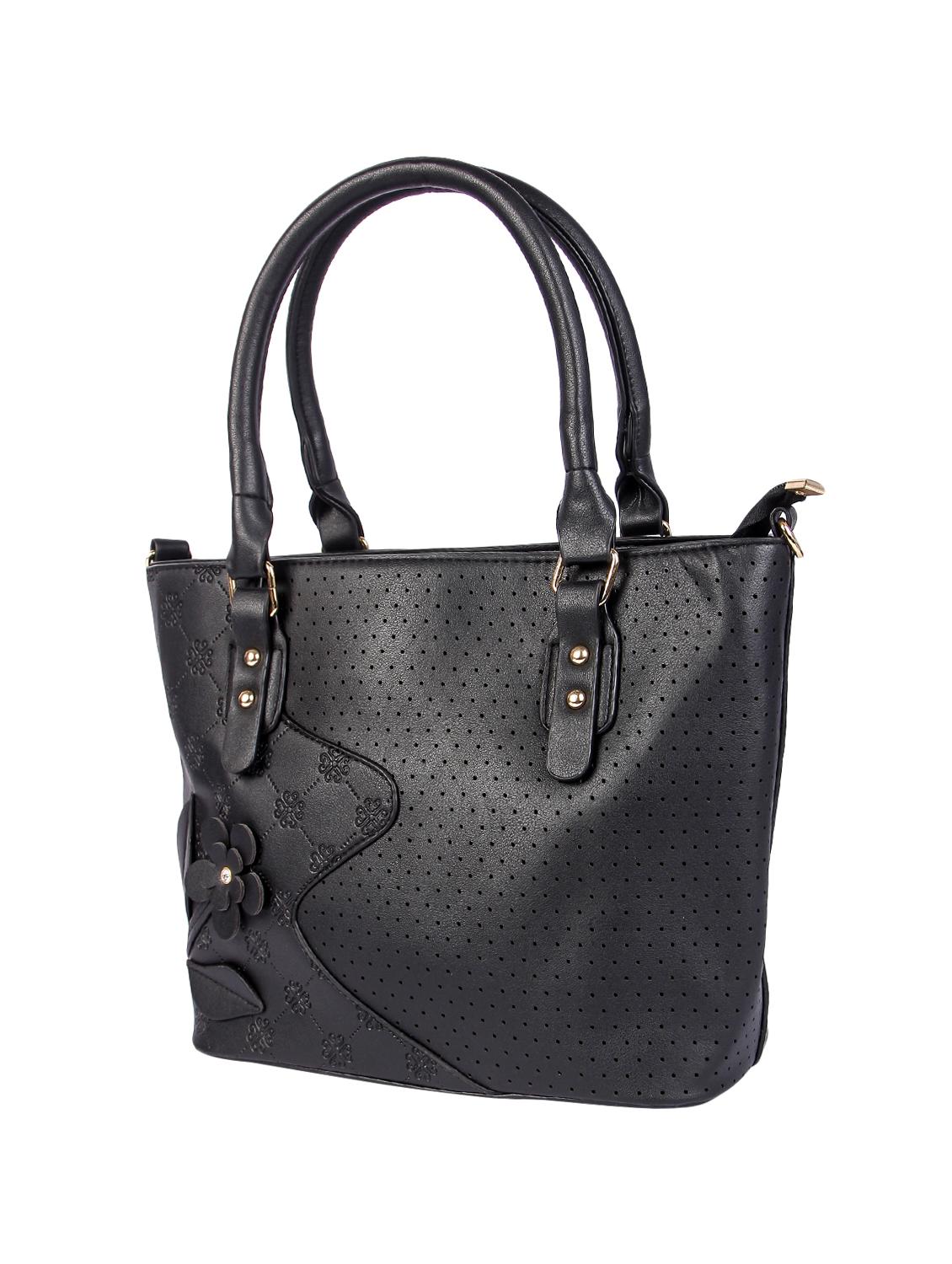 black leatherette (pu) regular handbag - 16668218 - Zoom Image - 4