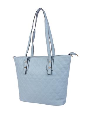 blue leatherette (pu) regular handbag - 16668224 - Standard Image - 4