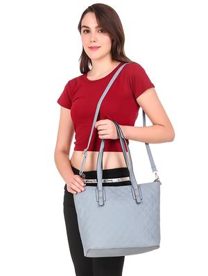 blue leatherette (pu) regular handbag - 16668224 - Standard Image - 5