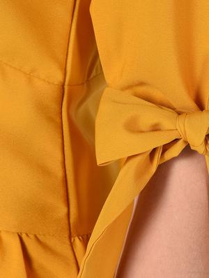 side tie up gathered a-line dress - 16668272 - Standard Image - 6