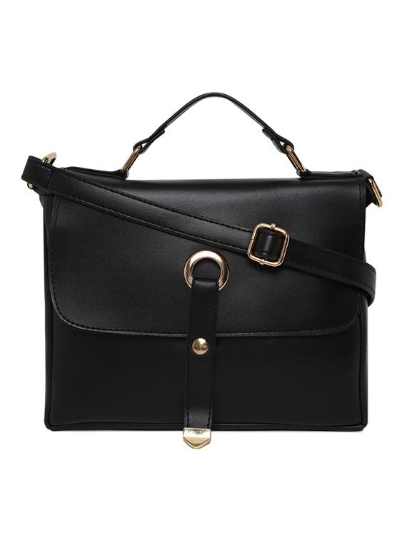black leatherette (pu) regular sling bag - 16668474 - Zoom Image - 1