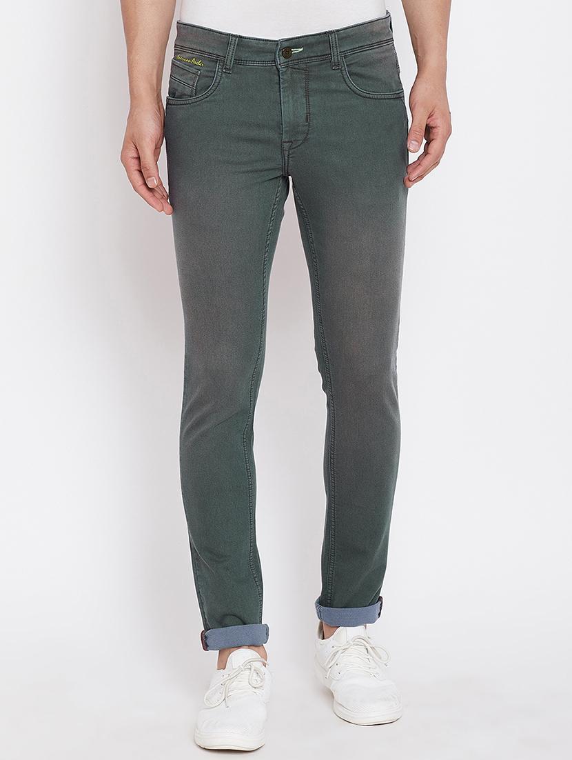 green solid plain jeans - 16669006 - Zoom Image - 1