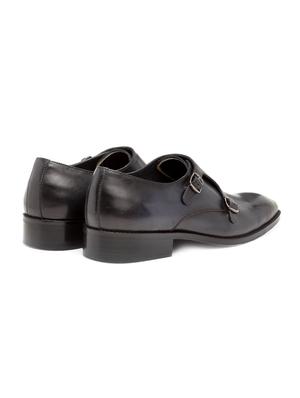 blue leather slip on monk straps - 16669019 - Standard Image - 2