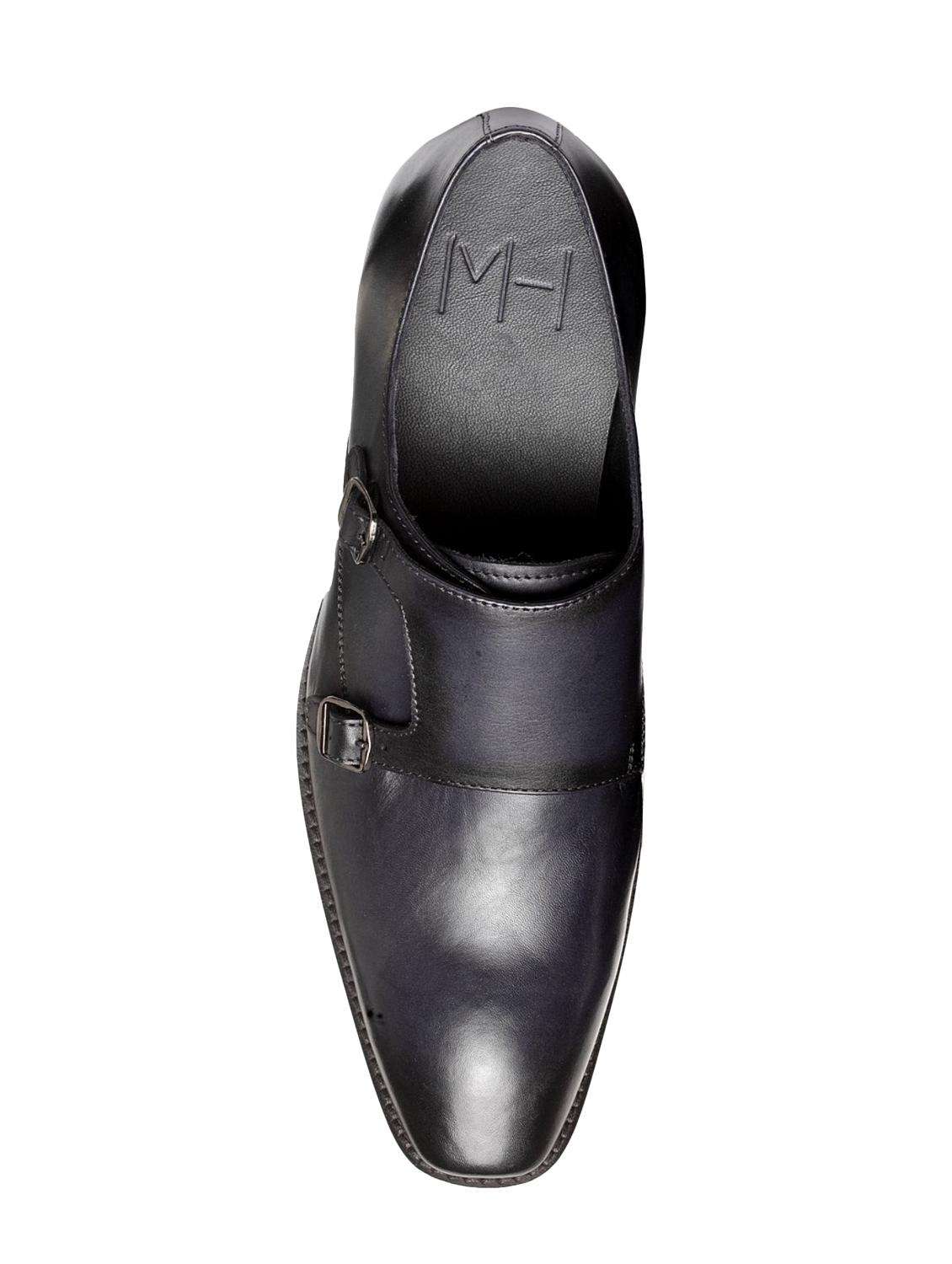 blue leather slip on monk straps - 16669019 - Zoom Image - 3
