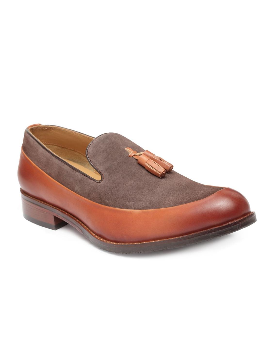 brown leatherette tassel slip ons - 16669024 - Zoom Image - 1
