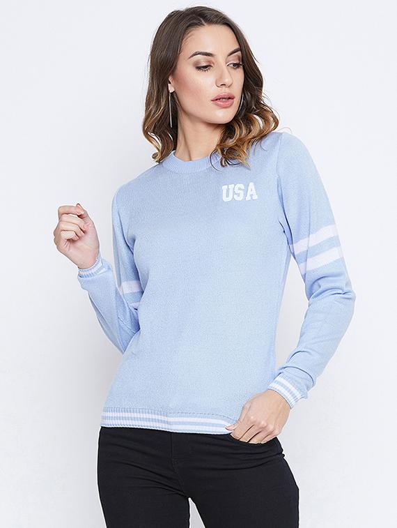 crew neck solid pullover - 16669201 - Zoom Image - 1