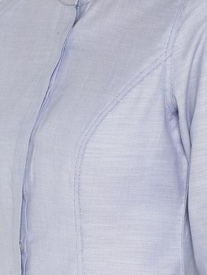 mandarin neck concealed placket shirt - 16669218 - Standard Image - 5