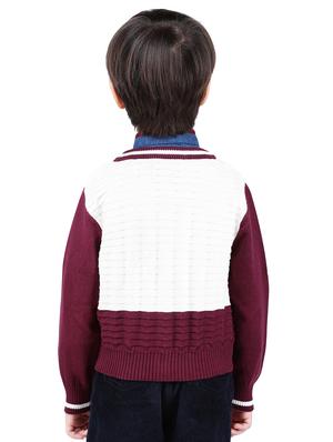 v neck color block sweater - 16669403 - Standard Image - 3