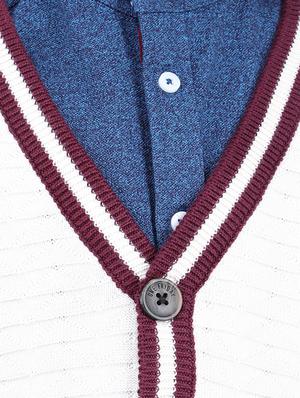 v neck color block sweater - 16669403 - Standard Image - 5
