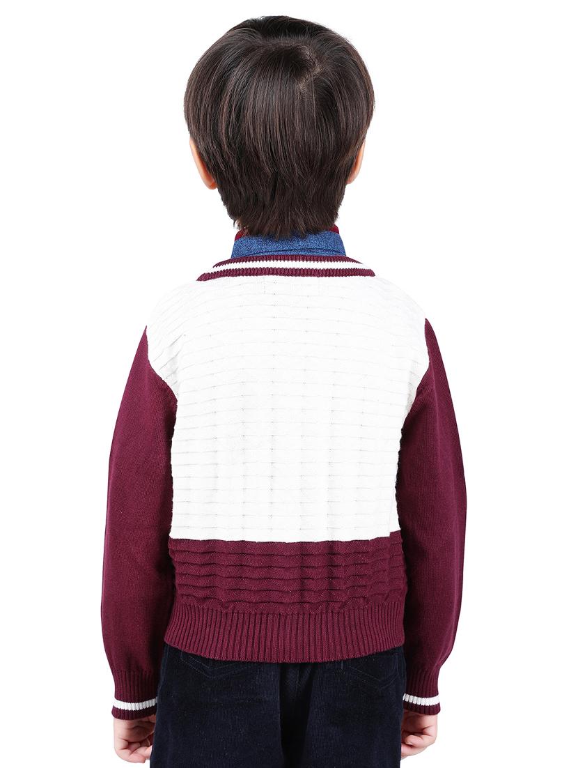 v neck color block sweater - 16669403 - Zoom Image - 3