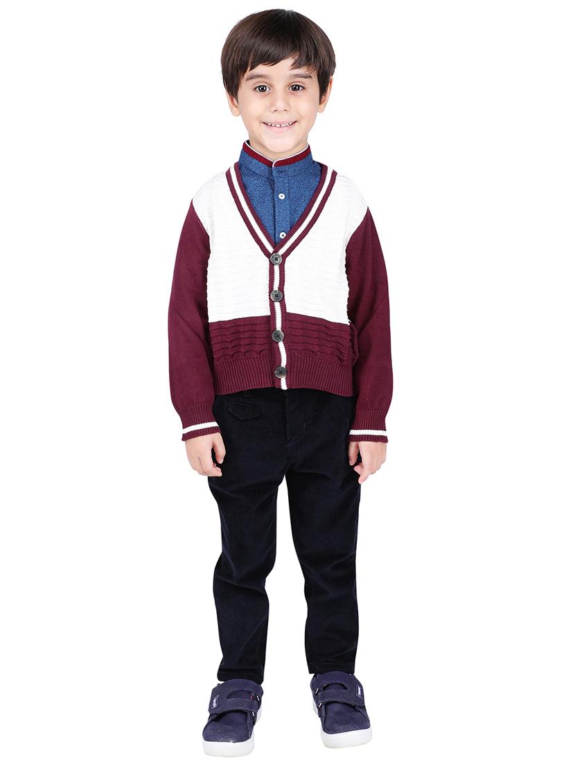 v neck color block sweater - 16669403 - Zoom Image - 4