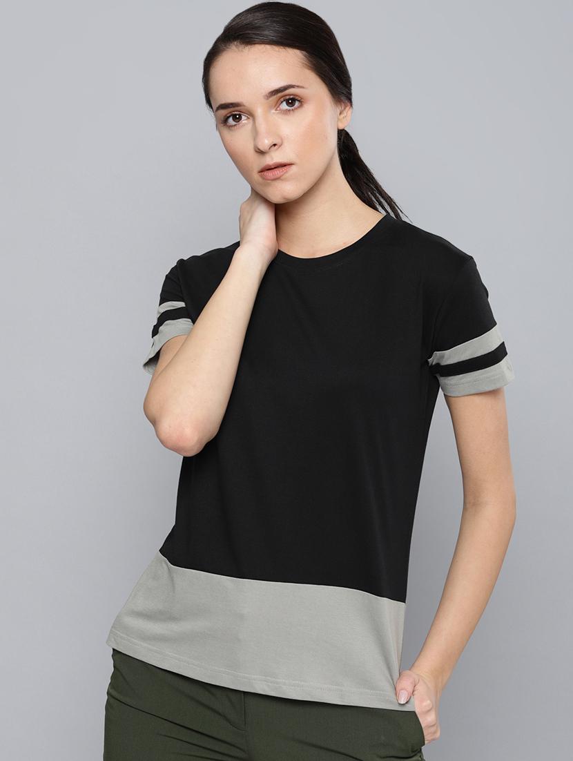 crew neck color block tee - 16670199 - Zoom Image - 1