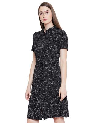 drawstring polka dots a-line dress - 16670604 - Standard Image - 2