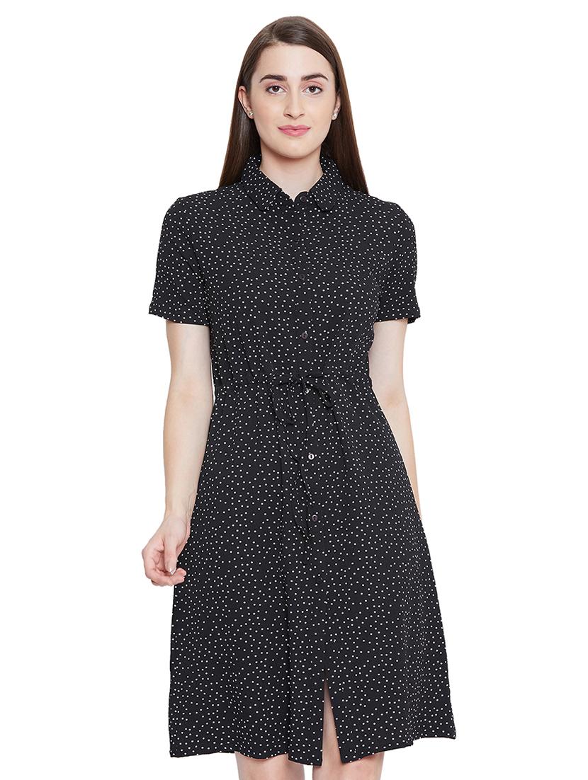 drawstring polka dots a-line dress - 16670604 - Zoom Image - 1