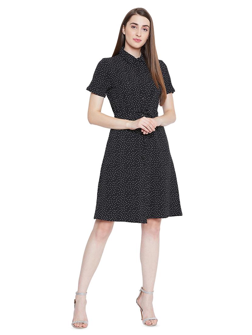 drawstring polka dots a-line dress - 16670604 - Zoom Image - 4