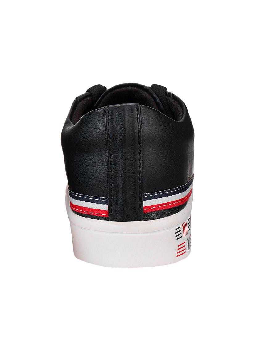 black leatherette laceup sneakers - 16670630 - Zoom Image - 3