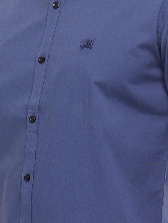 blue solid casual shirt - 16670643 - Zoom Image - 5