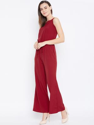tie knot drawstring full leg jumpsuit - 16670690 - Standard Image - 2