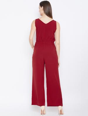 tie knot drawstring full leg jumpsuit - 16670690 - Standard Image - 3