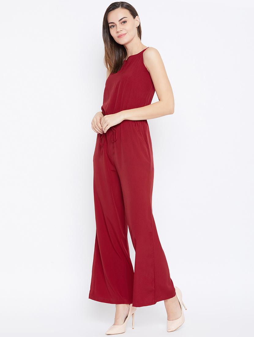 tie knot drawstring full leg jumpsuit - 16670690 - Zoom Image - 2