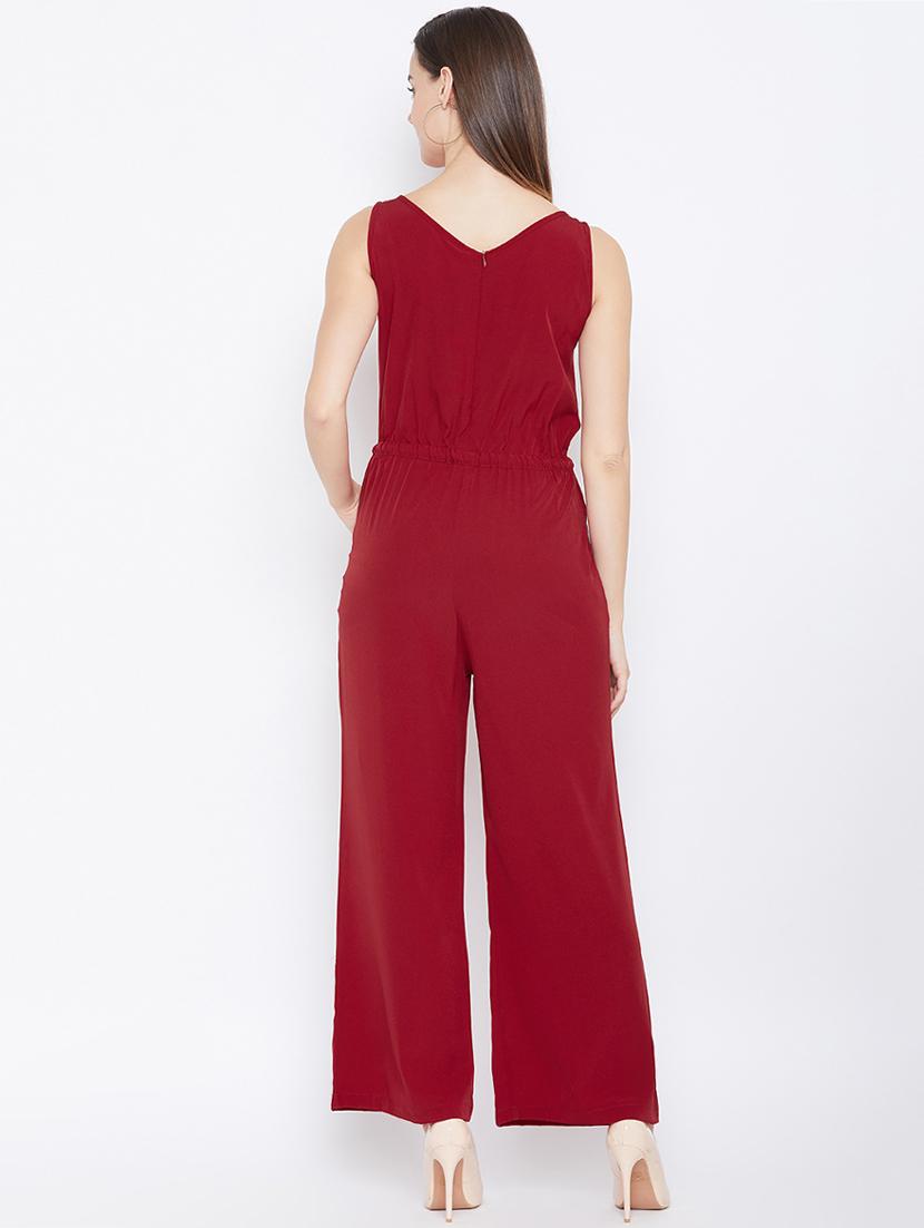 tie knot drawstring full leg jumpsuit - 16670690 - Zoom Image - 3