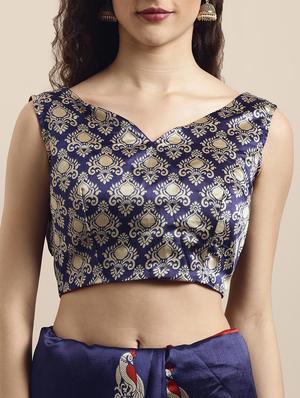 conversational printed saree with blouse - 16670839 - Standard Image - 3