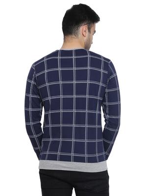 navy blue checkered t-shirt - 16671209 - Standard Image - 3