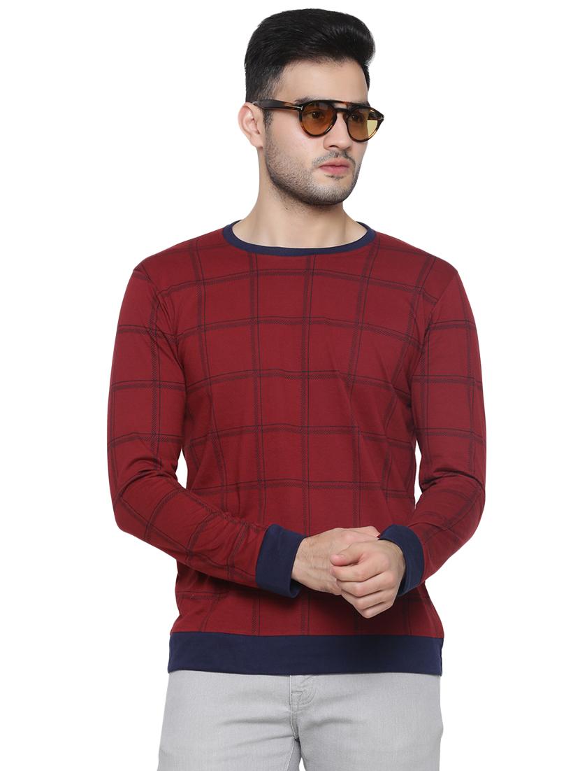 maroon checkered t-shirt - 16671210 - Zoom Image - 1