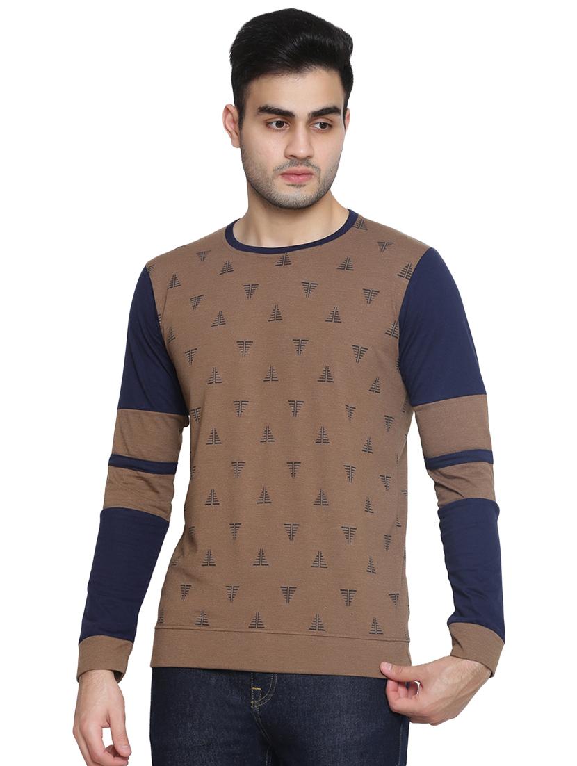 brown printed t-shirt - 16671219 - Zoom Image - 1