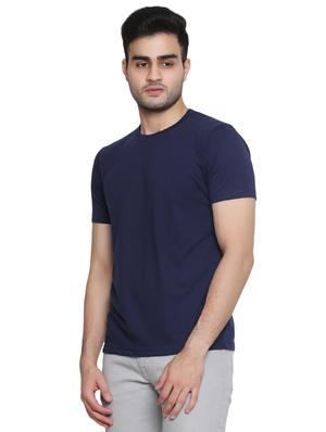 navy blue solid t-shirt - 16671226 - Standard Image - 2