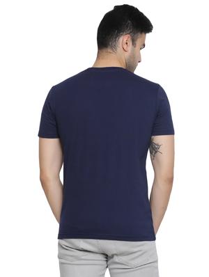 navy blue solid t-shirt - 16671226 - Standard Image - 3