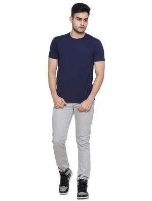 navy blue solid t-shirt - 16671226 - Standard Image - 4