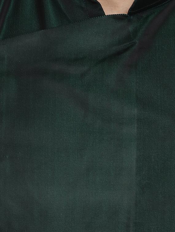 green dupion solid asymmetric kurta - 16671762 - Zoom Image - 4